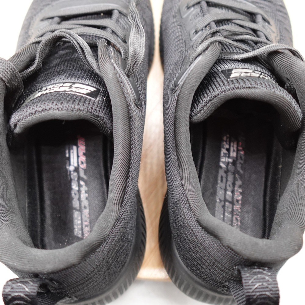 Skechers Shoes Womens 6 Bobs Sport Squad 3 Black Knit Memory Foam Sneakers 32504 - Picture 7 of 9